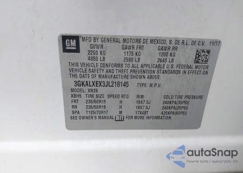 2018 GMC Terrain Denali from USA, damaged, VIN 3GKALXEX3JL218145